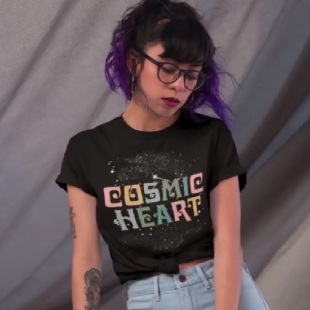 Black Cosmic Heart Tee